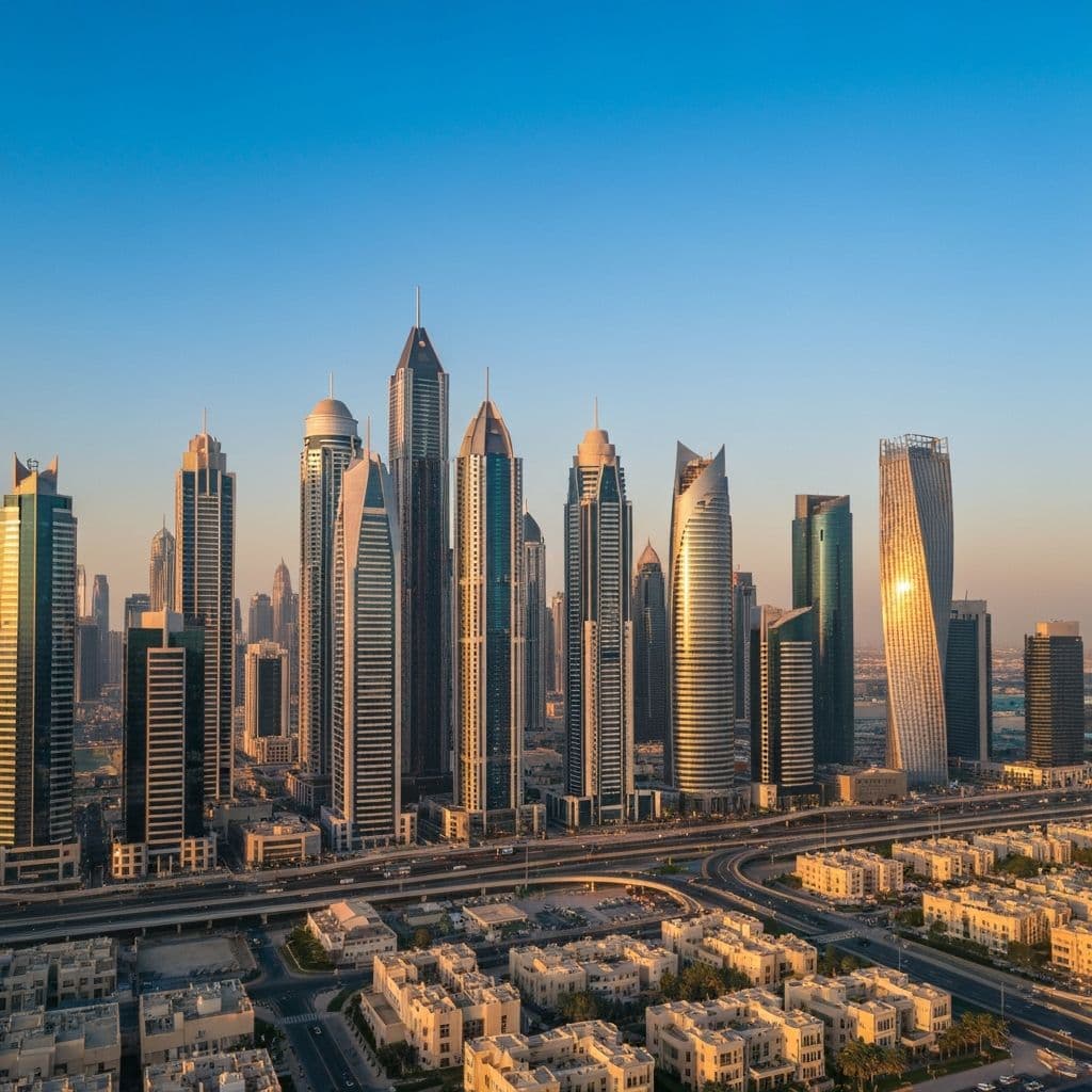 أفق دبي مع منطقة الأعمال الحرة